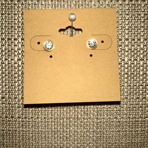 Gold Plated, Cubic Zirconia Solitaire Earrings